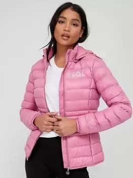 Image of EA7 Emporio Armani Logo Padded Jacket - Pink Size XS Women