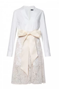 Image of French Connection Chania Lace Wrap Shirt Dress Pink