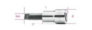 Image of Beta Tools 910LP 3/8" Sq Dr Slotted/Flat Bit Socket Driver 1.2 x 6.5mm 009100453