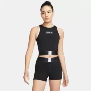 Image of Nike Pro Dri-FIT Womens Graphic Crop Tank - Black