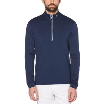 Image of Original Penguin Zip Pullover - Blue