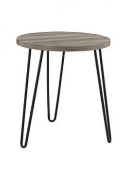 Image of Owen Round Side Table - Grey Oak Effect
