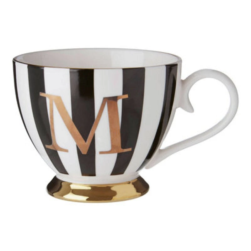 Image of Premier Housewares Mimo Duchess M Letter Monogram Mug Black unisex