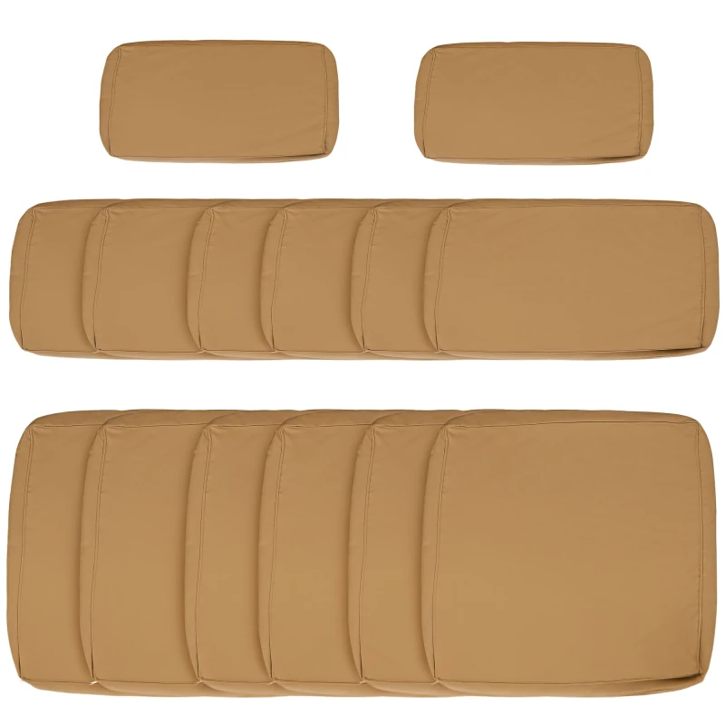 Image of Outsunny Garden Rattan Sofa Set Polyester Cover Replacement No Cushion Yellow, Yellow 84B-426V70BG