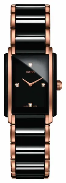 Image of RADO R20612712 Integral SM Womens Quartz Black/Rose Gold Watch