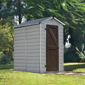 Image of Palram - Canopia Skylight 6X4 Apex Tan Plastic Shed With Floor