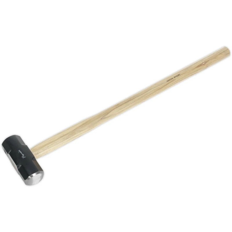 Image of Loops 10lb Hardened Sledge Hammer - Hickory Wooden Shaft - Fine Grained Alloy Steel Metallics