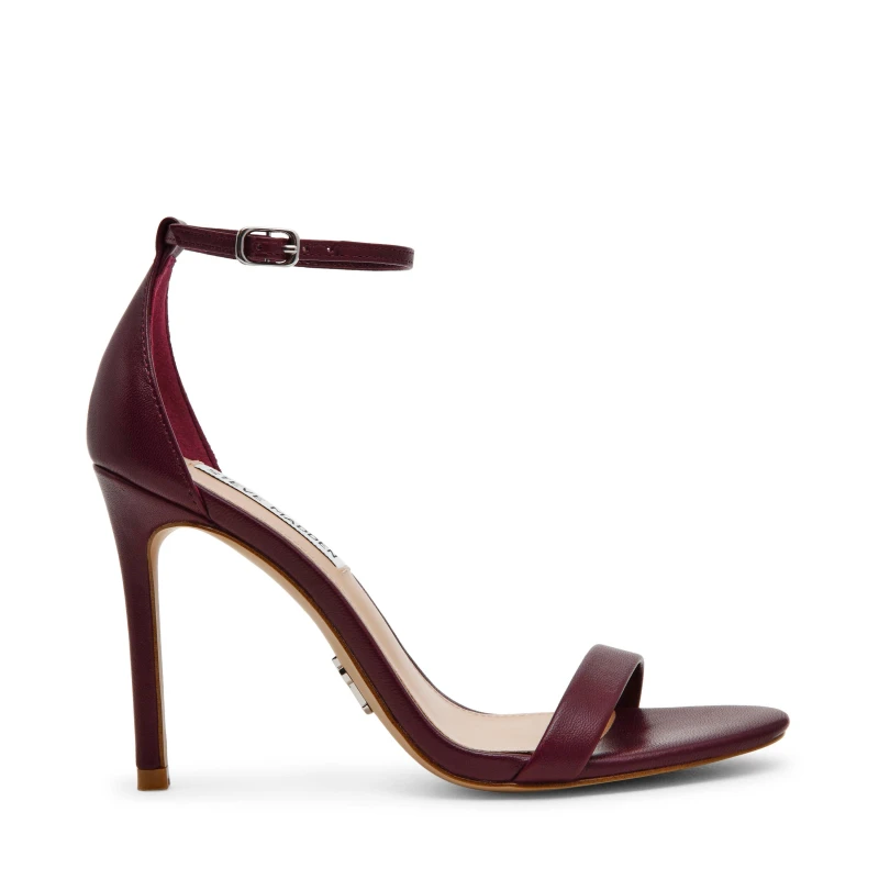 Image of Steve Madden Womens Tecy Strapping Balanced Heel Heeled Sandals Drk Cherry female 4 (37)