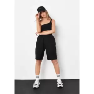 Image of Missguided Basic One Shoulder Ribbed Cami - Black
