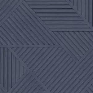 Image of Holden Decor Wood Geo Navy Wallpaper - 10.05m x 53cm
