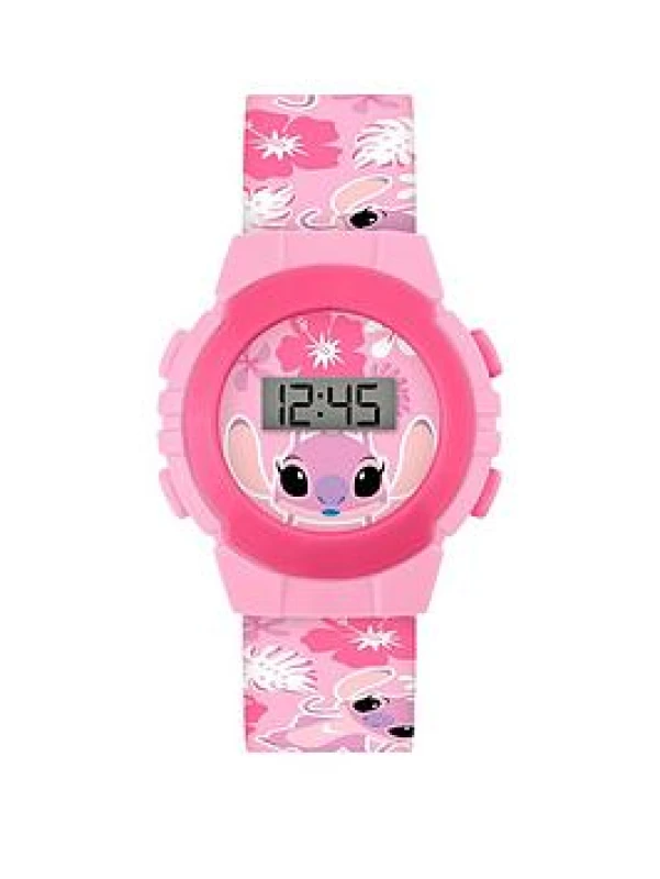Image of Disney Lilo & Stitch Angel Pink Digital Watch & Keyring Set