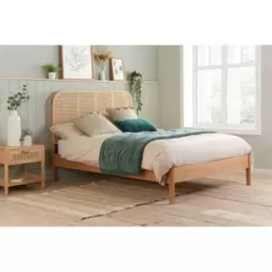 Image of Birlea 135cm Margot Rattan Bed - Oak