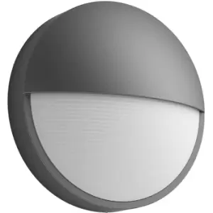 Image of Philips Capricorn 6W Round Integrated LED Outdoor Wall Light Grey - Warm White - 915005192801
