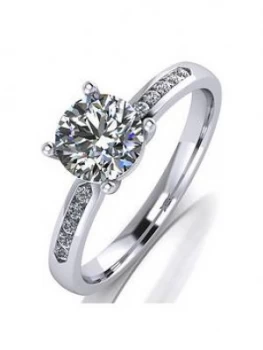 Image of Moissanite Platinum 1Ct Stone With Stone Set Shoulders