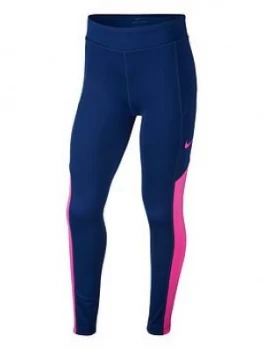 Image of Nike Older Trophy Legging - Navy/Pink