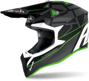 Image of Airoh Wraap Mood Motocross Helmet, green, Size S, green, Size S