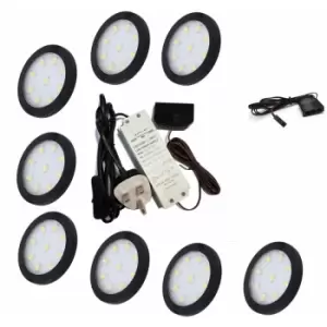 Image of Orbit xl Black - Bright LED Light Under Cabinet Shelf Cupboard Set - Light Colour Natural - Lights 8