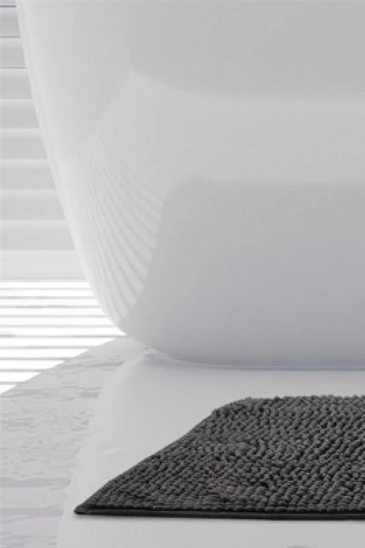Image of Noodle Soft Touch Non-Slip Bathroom Rug in Black - TJ Hughes D5050238082274