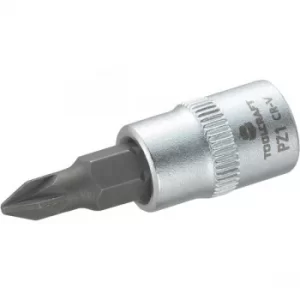 Image of Toolcraft 1/4" Drive Socket With Pozidriv Bit PZ1