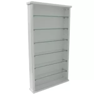 Image of Techstyle Exhibit Solid Wood 6 Shelf Glass Wall Display Cabinet White
