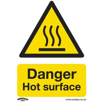 Image of Sealey - SS42P1 Warning Safety Sign - Danger Hot Surface - Rigid Plastic