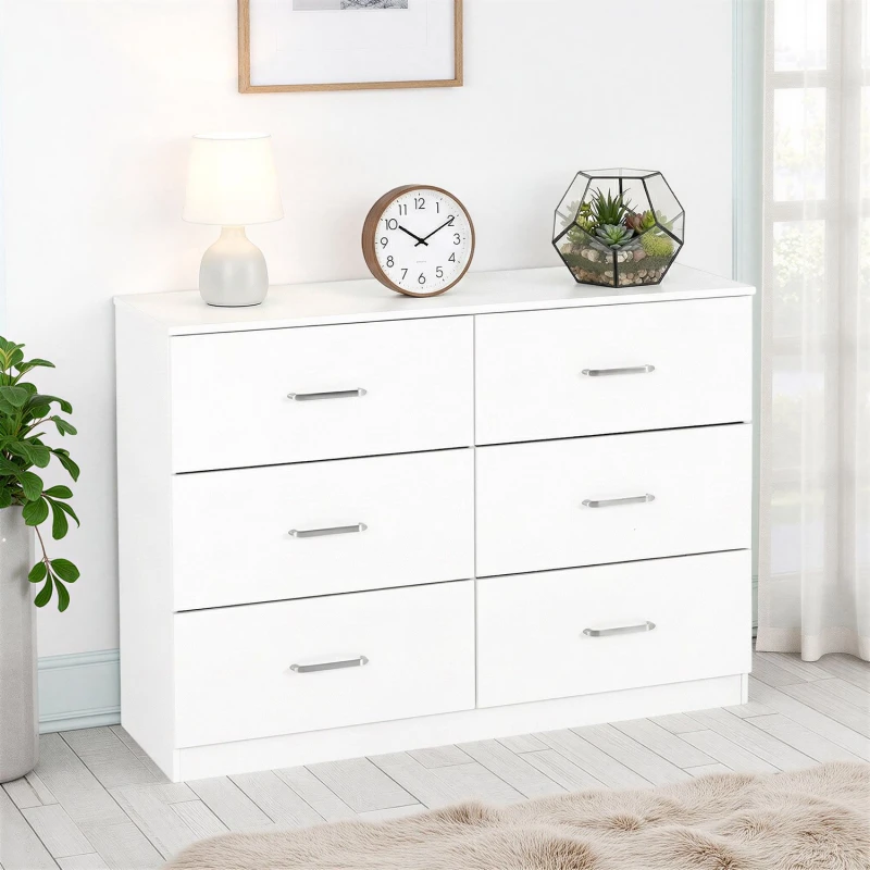 Image of Seconique Dakota 6 Drawer Chest - White 100-102-209