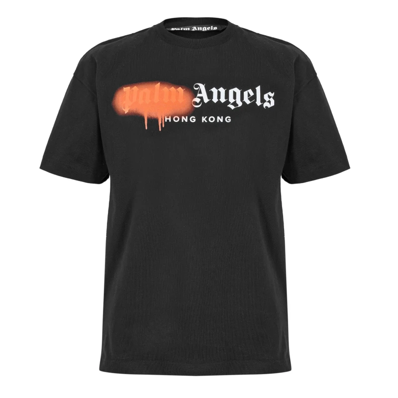 Image of Palm Angels Mens Las Vegas T-Shirt Black Orange male XS