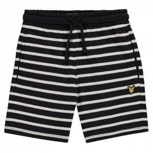 Image of Lyle and Scott Stripe Sweat Shorts - Navy Blazer
