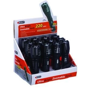 Image of Object Ultra Bright Zoomable Torch 220 Lumens Pack of 12 SP158