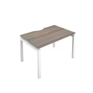 Image of Telescopic 1 Person Bench 1200 X 800 Cut Out Grey Oak - White
