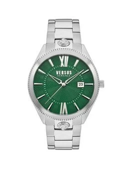 Image of Versus Versace VSPZY0421 Mens Highland Park Green Dial Steel Bra Colour - Silver Tone