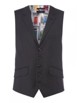 Image of Ted Baker Mens Chalky Pin Dot Waistcoat Charcoal