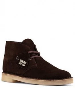Image of Clarks Oakland Top Nubuck Boots - Dark Brown