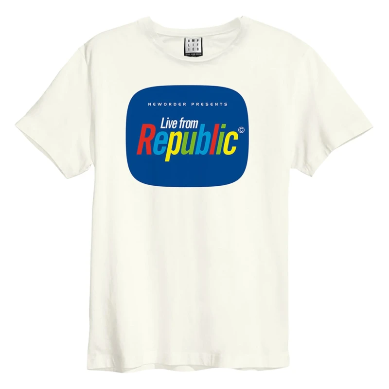 Image of Amplified Amplified Men Live From Republic New Order T-Shirt in White Size: 3X-Large White XXXL Male 5063806648574