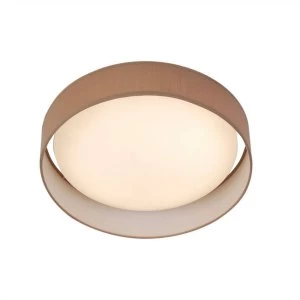 Image of Integrated LED 1 Light Flush Ceiling Light White, Brown