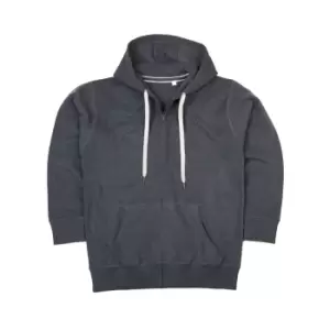 Image of Mantis Womens/Ladies Superstar Zip Hooded Sweatshirt / Hoodie (L) (Charcoal Grey Melange)