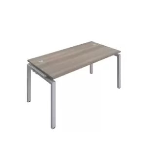 Image of Telescopic 1 Person Bench Extension 1400 X 800 Cable Port Grey Oak - Silver