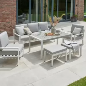 Image of Titchwell 5 Seater White Lounging Set White