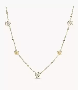 Image of Fossil Women Georgia Vintage Flower White Mother-of-Pearl Station Necklace