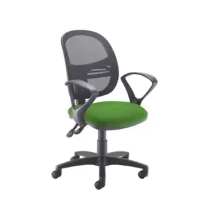 Image of Dams MTO Jota Mesh Medium Back Operators Chair with Fixed Arms - Madura Green