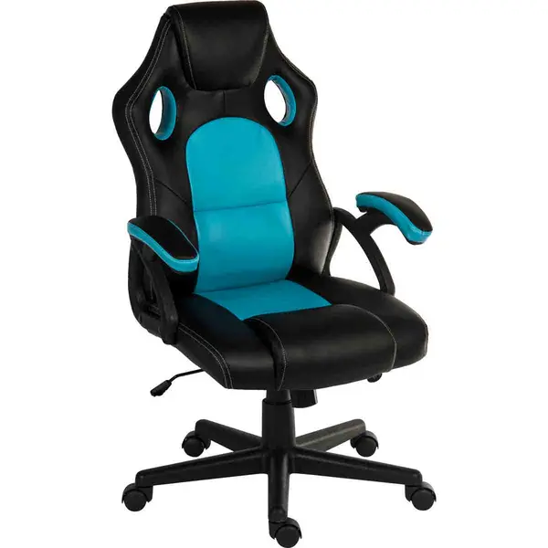 Image of Teknik Kyoto Contemporary Gaming Chair With Fixed Arms Blue - 6995