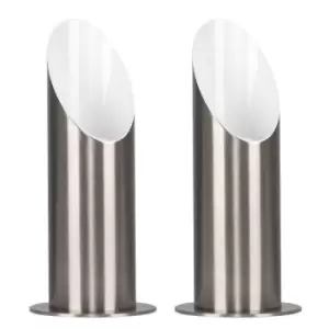 Image of Pair of Silver Floor Lamps