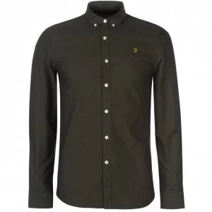 Image of Farah Vintage Oxford Long Sleeve Shirt - Dark Green