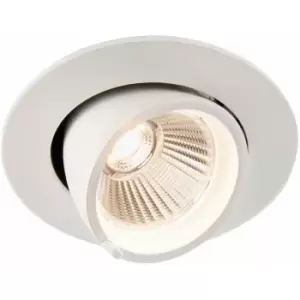 Image of Loops - Fully Adjustable Recessed Ceiling Downlight - 9W Warm White LED - Matt White