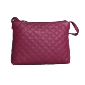 Image of Eastern Counties Leather Womens/Ladies Rose Quilted Handbag (One size) (Fuchsia)