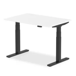 Image of Air 1200 x 800mm Height Adjustable Desk White Top Black Leg