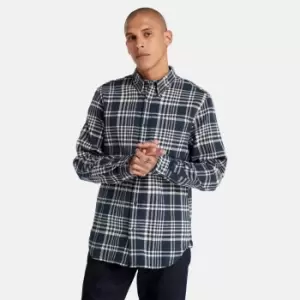 Image of Timberland Heavy Flannel Check Shirt For Men In Navy, Size M