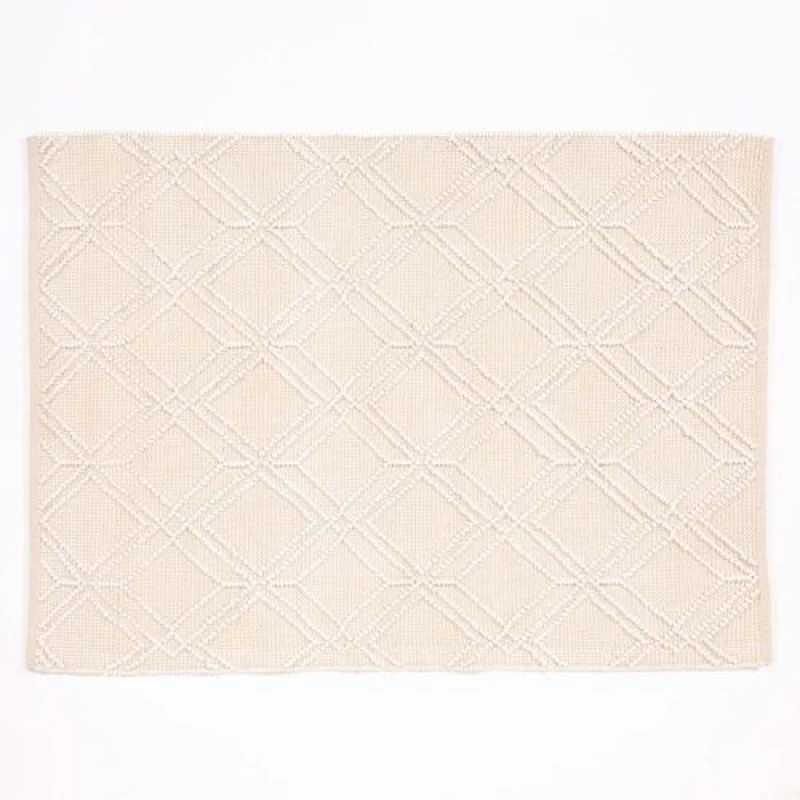 Image of Esselle Home Blenheim Diamond 100% Pet 160x230cm Cream Rug