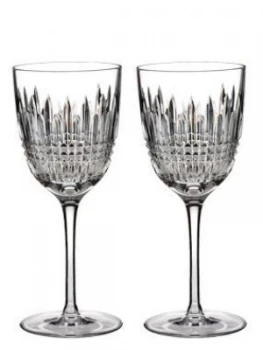 Image of Waterford Lismore Diamond White Wine Glass Set of 2 White