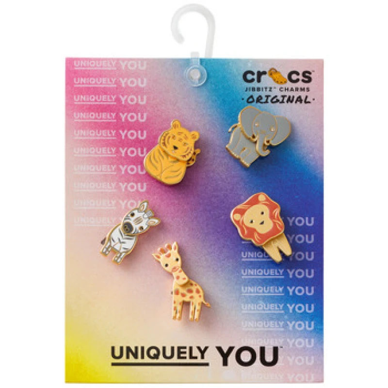 Image of Crocs Set of 5 Enamel Safari Jibbitz Multi-Coloured Women ONE SIZE